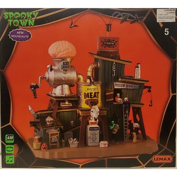Lemax Spooky Town NEW #35008 Mystery Meat Canning Co Lights Animation & Sound
